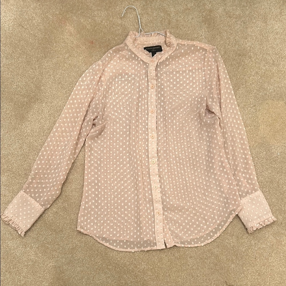 Banana Republic peach Polka Dot Blouse